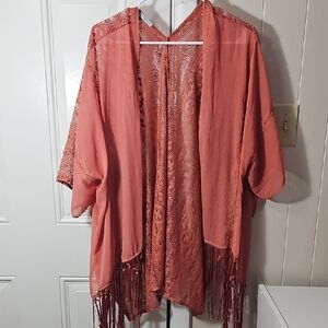 Misa Los Angeles Terracotta Lace Kimono
